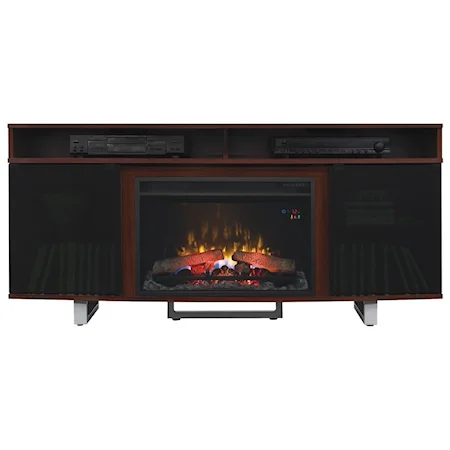 64" Media Mantel with Wire Access Holes